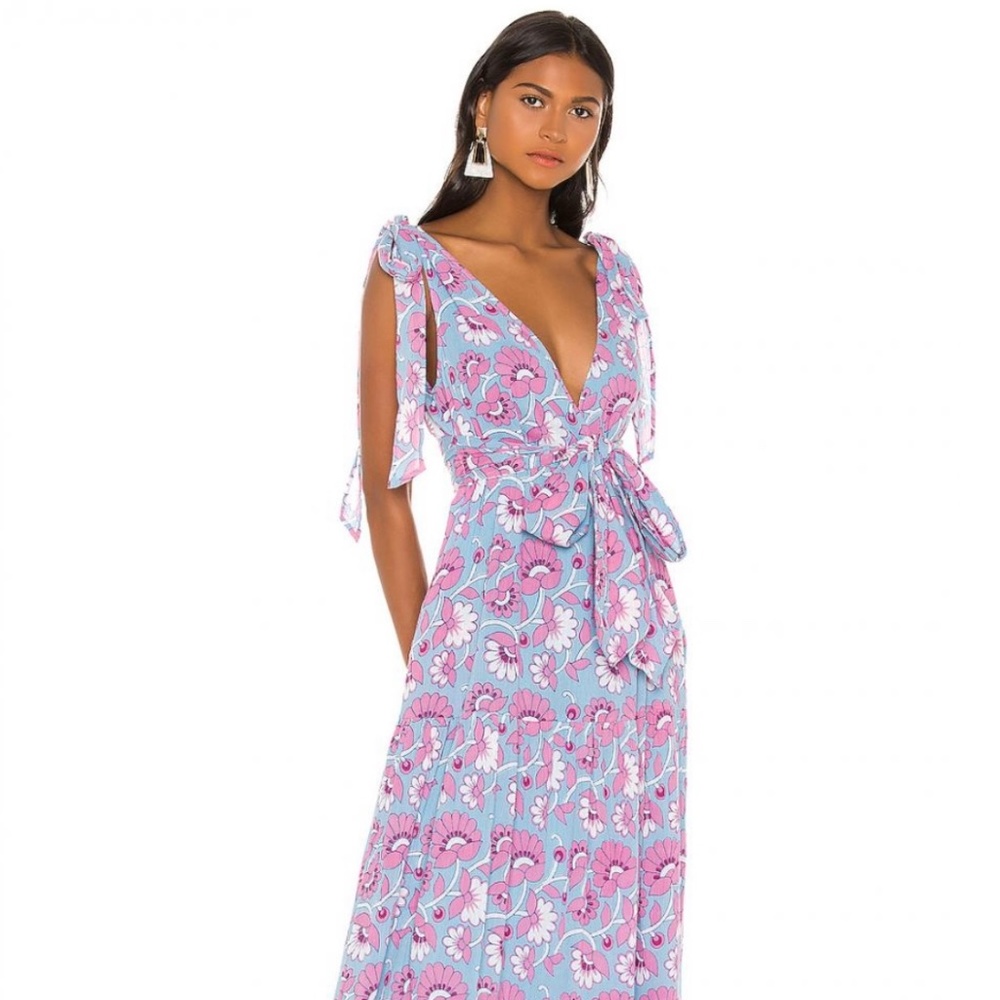 Banjanan Carnation Maxi Dress in Full Bloom Topaz | Anthropologie | NWT